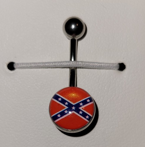 Logo Inlaid Clear Epoxy Covered 316L Surgical Steel Belly Button Ring - Choose - Picture 3 of 8