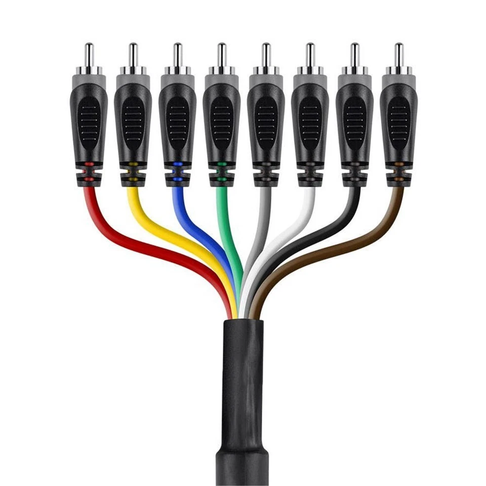 20FT 8-Channel 6.35mm 1/4" TS Mono Male to RCA Male Recording Audio Snake Cable - Image 3 of 3