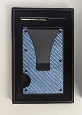 Blue Tactical RFID Slim Wallet W/Accessory Tool, Gift Box Free Ship