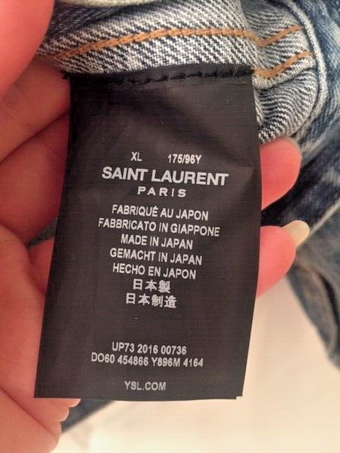 NUOVA GIACCA DENIM SAINT LAURENT ""LOVE"" TAGLIA 42(FR)