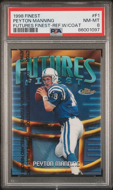 1998 Topps Finest Peyton Manning Futures Finest Refractor Jsy# 18/75 RC