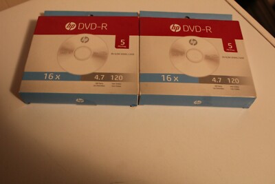 2 DVD R- 5 Pack HP 16X 4.7 GB CDs with Slim Jewel Cases