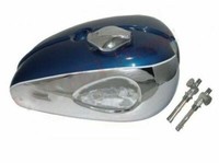 BSA A65 Blau Chrom Benzin Tank Mit FüR Kappe & 2 Taps Uns Brille 2 Gallonen ECS