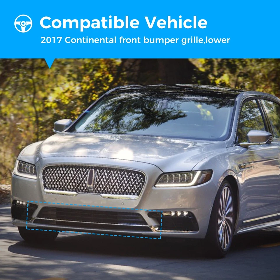 Front Lower Bumper Grille Grill For 2017-2020 Lincoln Continental GD9Z17K945A Foto 3 de 4