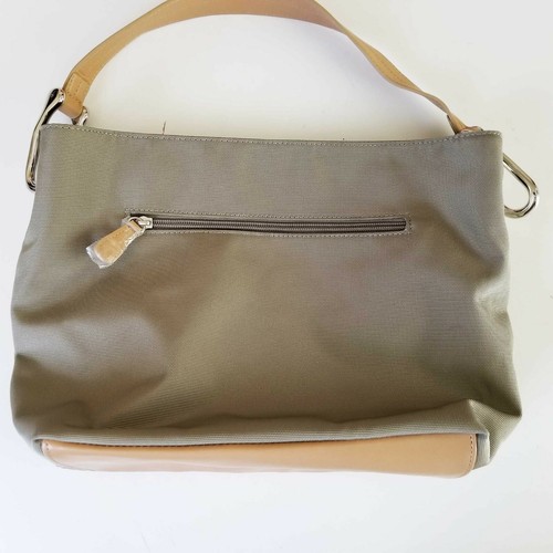 Green Canvas & Leather Shoulder Bag Purse With Sequins NWOT - Picture 7 of 7
