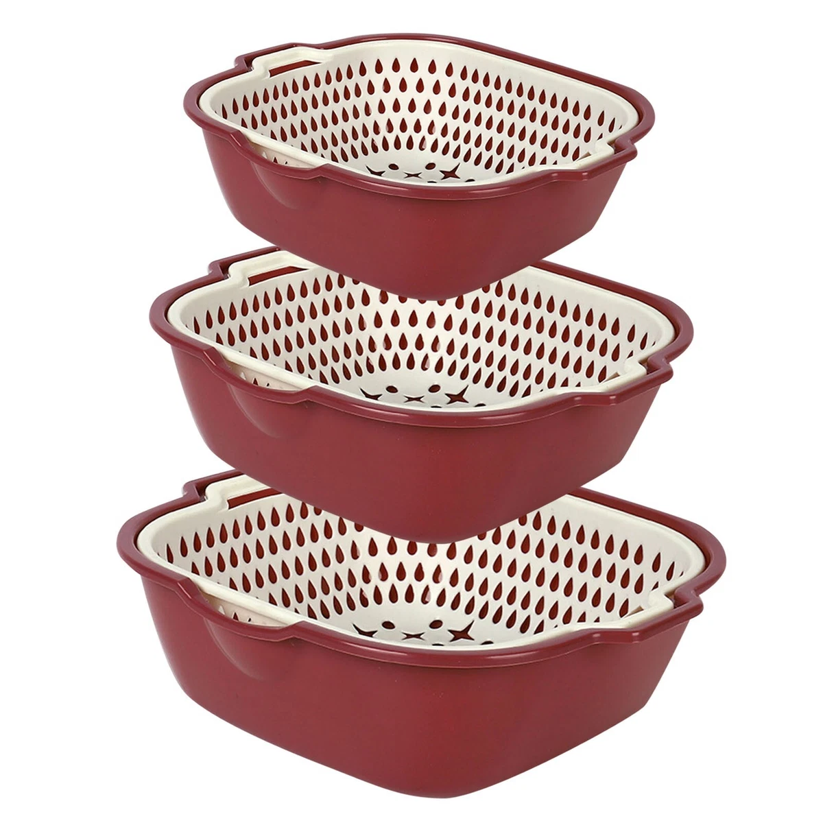 Dish Drainer 6 PCS Kitchen Washing Bowl And Strainer Set Multifunctional Double