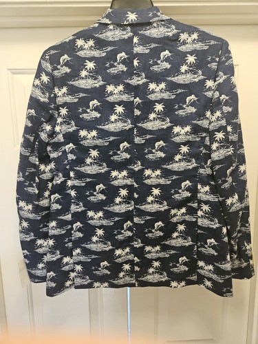 Ralph Lauren LRL Linen Blazer Jacket Boys Size 16 Regular Blue Fishing Theme NEW - Picture 11 of 11