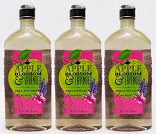 3 Bath  Body Works APPLE BLOSSOM LAVENDER Body Wash Shower Gel Wash 10 oz