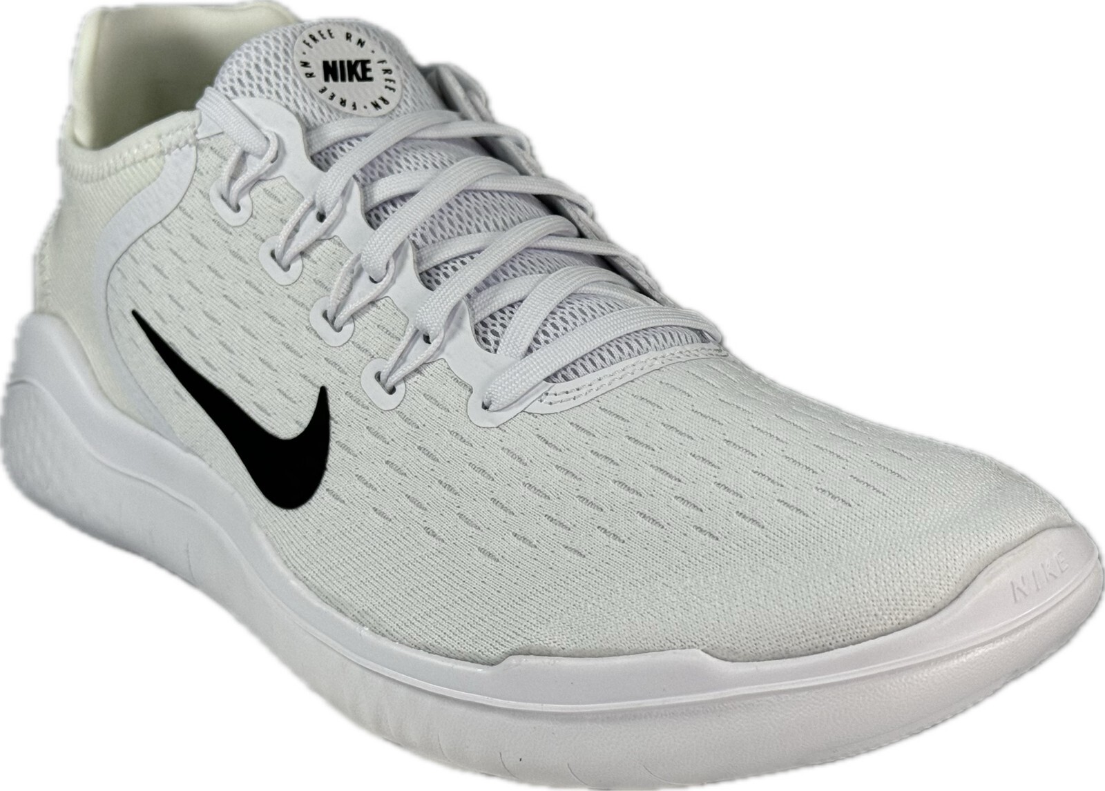 Мужские кроссовки Nike Free RN 2018, белые, черные, 942836-100
