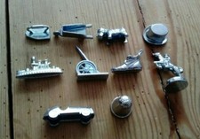 Monopoly set of 10 Playing Pieces Tokens Movers Replacement Spares - Car, Dog+