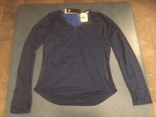Adidas Women's L Navy Blue Slim Fit Long Sleeve Athletic Workout Top 80 NWT