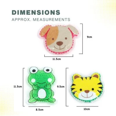 Wiederverwendbares beruhigendes kühlendes Gel Pack Kältekompresse Welpe Tiger Kinder Eis 6+ Monate