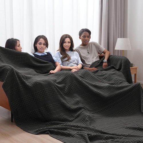 PHF 100% Cotton Waffle Weave Blanket King Size for Bed, Lightweight Washed... - Picture 56 of 238