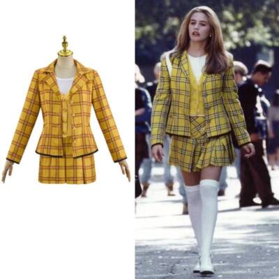 Clueless CherHorowitz Cosplay Costume School Uniform Yellow