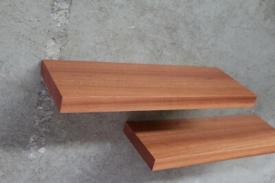2x Wandboard Mahagoni Sapeli Massiv Holz Board Regal Steckboard Regalbrett NEU - Bild 1 von 4
