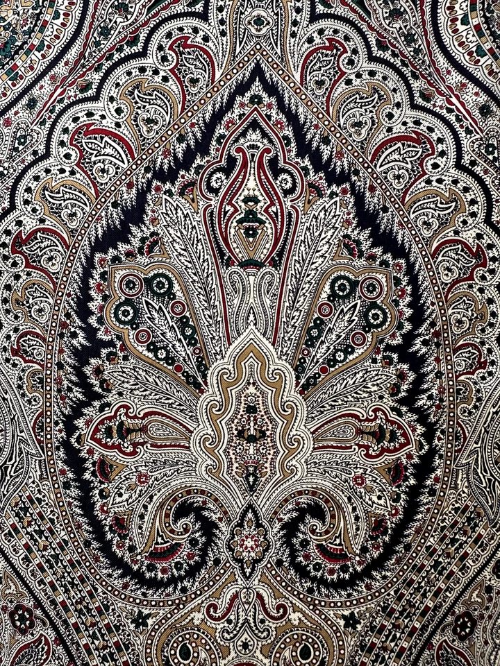 Pañuelo de bolsillo vintage hecho a mano ornamentado indio paisley seda Foto 2 de 4