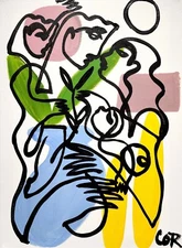 CORBELLIC MOONLIGHT WOMEN 12X16 COLLECTIBLE CONTEMPORARY ORIGINAL INTERIOR ART