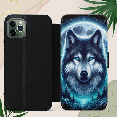 Wolf Moon Goth Phone Case Cover for iPhone Samsung Pixel Flip Phone Case Wallet - Picture 3 of 8
