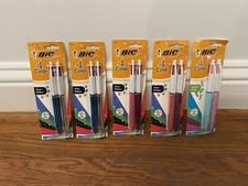Lot of 10 Bic 4 Color Pens Medium Point Shine Metallic Barrels Chrome Fashion