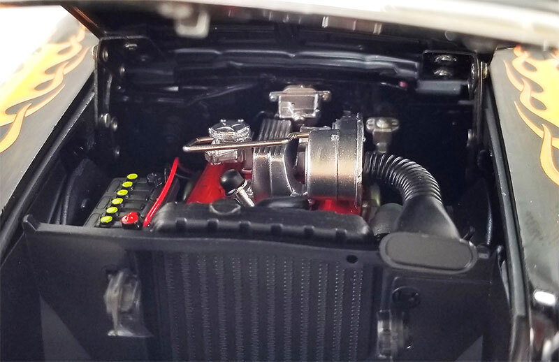 ACME 1957 CHEVROLET BEL AIR ED ROTH 1/18 DIECAST with FLAMES BLACK ...