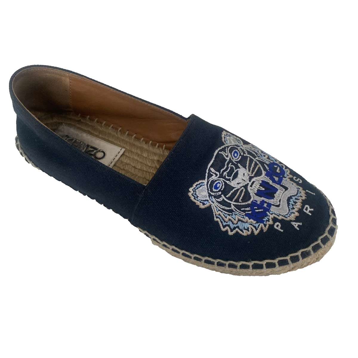 Kenzo Black Canvas Slip-On Loafers with Embroidered Tiger KENZO Women main image 4