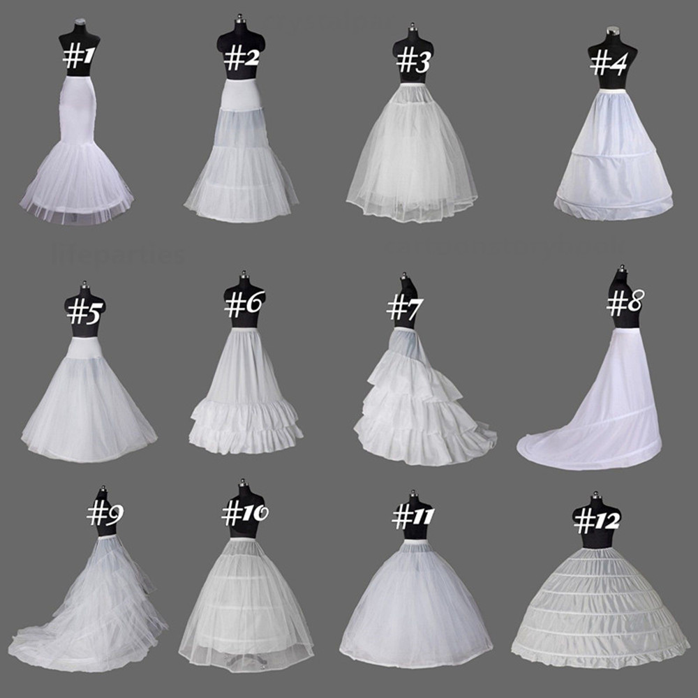 White Crinoline/Petticoat Slips Long Underskirt A Line/Mermaid Hoops For  Wedding | eBay