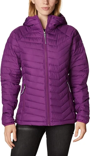 NWT Columbia XL Powder Lite Hooded Water resistant Jacket Plum Omni-Heat $190
