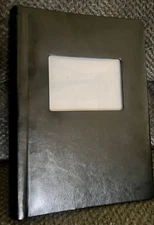 Photo Album 50 page holds 300 4x6 Black Leather front cover w/ Photo Frame