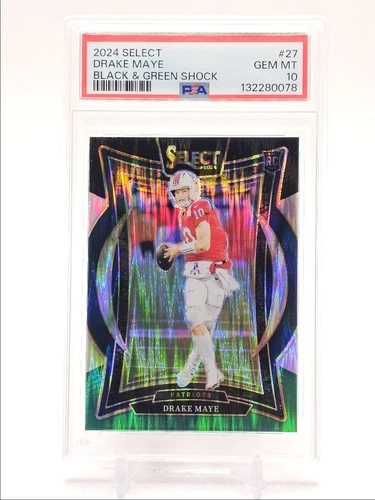 DRAKE MAYE 2024 SELECT CONCOURSE ROOKIE BLACK GREEN SHOCK B RC PSA 10 Q2756