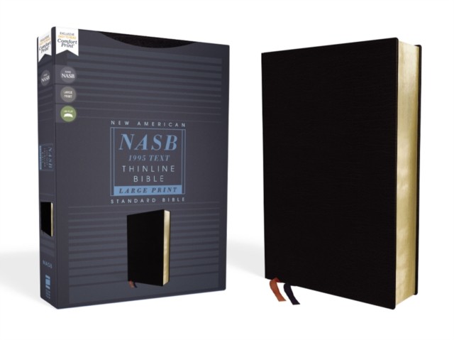 NASB, Thinline Bible, Large Print, Bonded Leather, Black, Red Letter, 1995 - Image 3