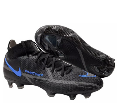 NIKE Phantom GT2 Elite FG DF Cleats CZ9889-004 Black/Blue (MEN'S 7.5) *NO LID*