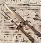 International Silver Brocade Sterling Handle Large Roast Carving Set Knife Fork