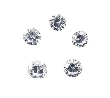 Lot of 5 White Cubic Zirconia 5.5-10mm Round Diamond Cut, VVS Eye Clean