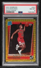 2021-22 Panini Donruss Rated Rookie Choice Gold 3/10 Ayo Dosunmu #221 PSA 8 r7o