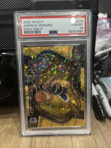 2022-23 Panini Select Courtside Andrew Wiggins #210 Gold Disco Prizm /10 PSA 10