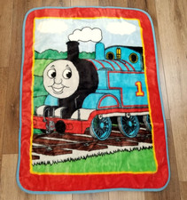 Vintage Thomas the Train Throw Baby Toddler Blanket Luxe Minky Soft 32"x43"