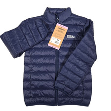 EDDIE BAUER Girl's 650 Down Packable Blue Puffer Jacket Size S 6/7 New