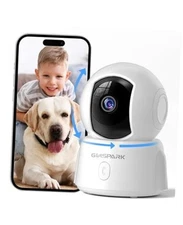  Indoor Security Camera 2K, Pet Camera for Home Security, Dog Cam White