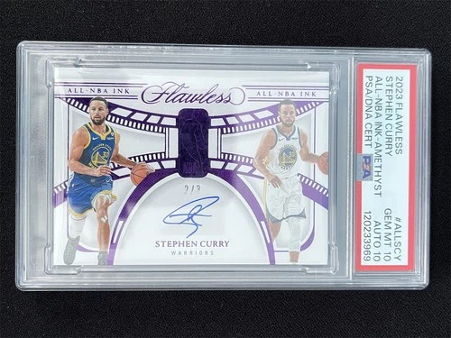 2023-24 Flawless Stephen Curry All-NBA Ink Amethyst Auto /3 PSA 10/10 POP 1