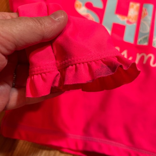 Just One You Girls 6X Pink Sunshine Hooded Rash Guard Swim Top - Picture 2 of 4