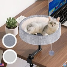 Cat Desk Bed - 360   Rotating, Adjustable, Soft Faux Fur, Supports 44 lbs
