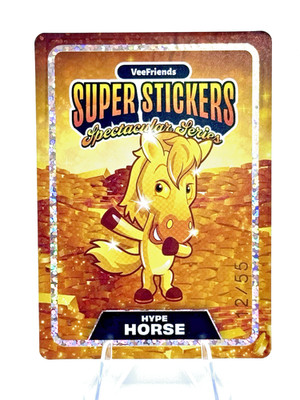  SPEC MATCH 2026 VeeFriends Super Stickers Gold on Gold Holo HYPE HORSE 12/55