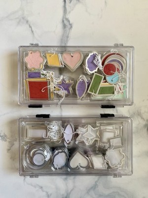 Boxed White Multicolor Assorted Shapes Tags Labels Embellishments Scrapbooking