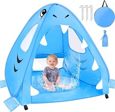 Extra High Shark Baby Beach Tent With Pool UPF50 UV Sun Shade Tent