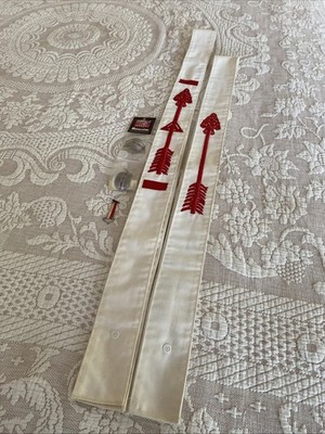Lot of 2 Boy Scouts Order Of The Arrow Sash Red Arrow w/ BONUS ITEMS