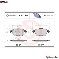 BRAKE PAD SET DISC BRAKE P 61 076 FOR PEUGEOT 3008/MPV 207/207+ RCZ 307/SW/Van