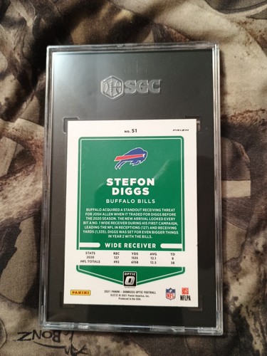 Stefon Diggs 2021 Donruss Optic Holo Silver Prizm #51 Bills 🔥SGC 9 Mint🔥 Pop 1 - Picture 3 of 4