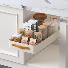 Slide Out under Sink Cabinet Organizer with Adhesive Stainless Steel Pull Out Sh