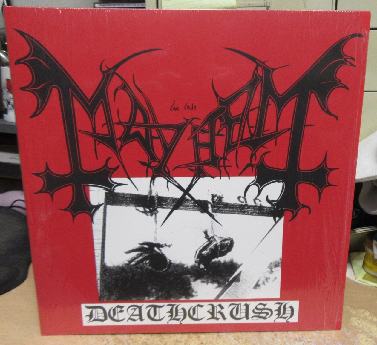 MAYHEM IMPORT LP "DEATHCRUSH"  2009 BACK ON BLACL (BOBV049LP) WITH INSERTS RARE