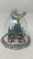 Decorazione Natalizia Parchi Disney Topolino Minnie Castello Vetro Cupola Lampadina Vintage